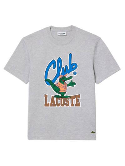 Lacoste Men's Club  Graphic T-shirt In Grey