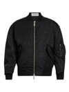 Off-white Off White Oversized Nylon Bomber Jacket In Black Black