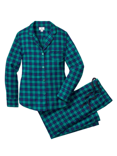 Petite Plume Highland Tartan Pajama Set In Green