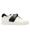 Alexandre Birman Women's Asymmetric Clarita Leather Slip-on Sneakers In Black White