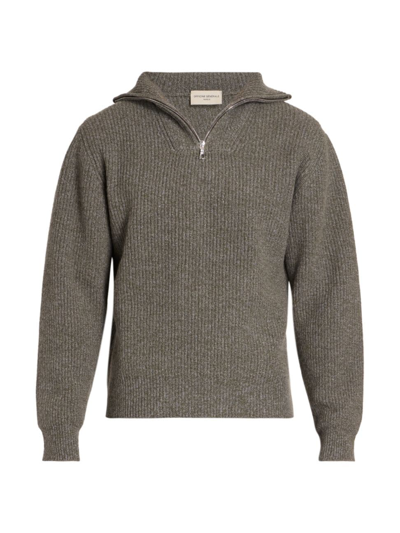 Officine Generale Men's Tarek Wool Hoodie In Olive Midgrey