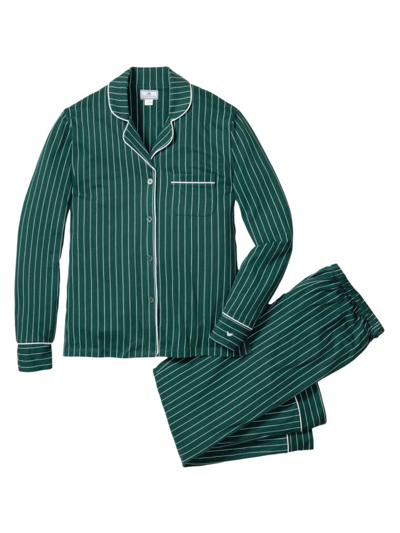 Petite Plume Kids' Stripe Pajama Set In Green