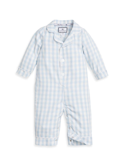 Petite Plume Baby Boy's Gingham Cotton-blend Romper In Blue
