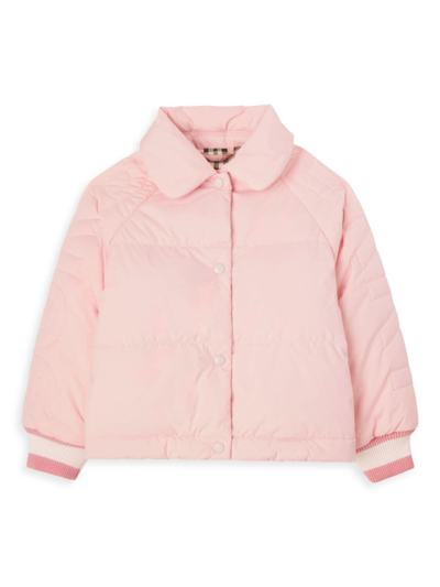 Burberry Little Girl's & Girl's Quilted Bomber Jacket In Seashell Pink