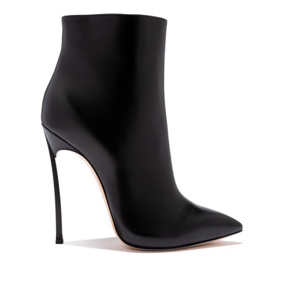 Casadei 120mm Maxi Blade Stretch Leather Boots In Black