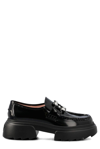 Roger Vivier Wallaviv Strass Buckle Loafers In Patent Leather In Black
