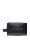 OFF-WHITE SLOGAN PRINTED MAKEUP POUCH