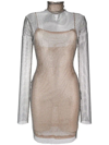 Genny Mesh-panelling Semi-sheer Dress In Nero