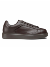 DOUCAL'S DARK BROWN TUMBLED LEATHER SNEAKER