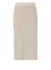 Brunello Cucinelli Ribbed-knit Midi Skirt In Sand