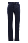 Isabel Marant Corduroy Trousers With Belt Loops And Metal Buttons In Faded Night