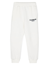 Balmain Logo-print Cotton Track Pants In Bianco