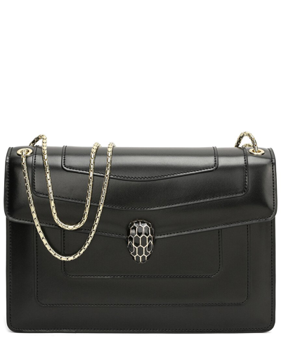 Tiffany & Fred Fold-over Smooth Leather Crossbody In Black