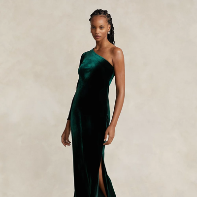 ralph lauren one shoulder green dress Ralph Lauren | Dresses | Ralph Lauren Green One Shoulder Midi Dress Silk Xl