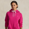 Ralph Lauren Shrunken Fit Fleece Hoodie In Pink Sky