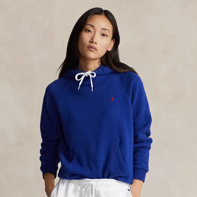 Ralph Lauren Shrunken Fit Fleece Hoodie In Sporting Royal