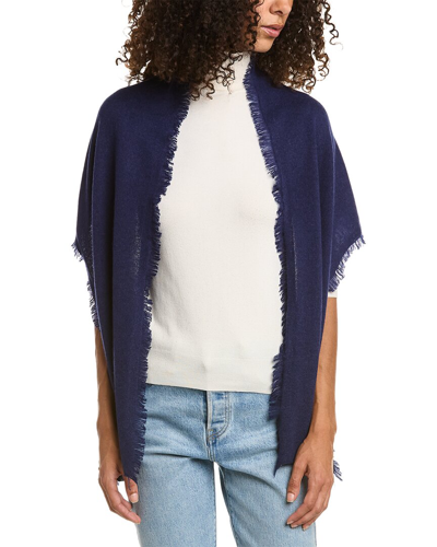 In2 By Incashmere Fringe Cashmere Wrap In Navy