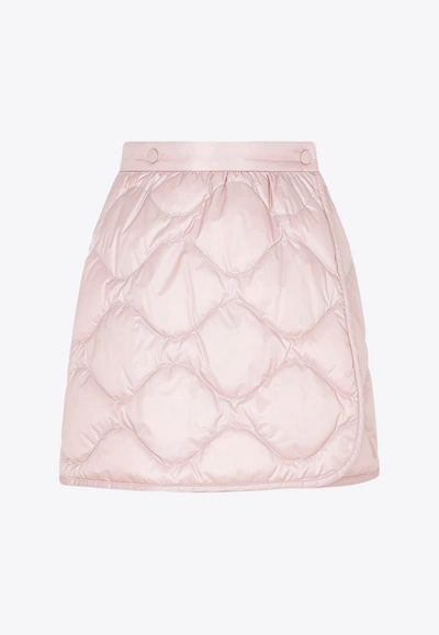 Moncler Quilted Skirt In Pink