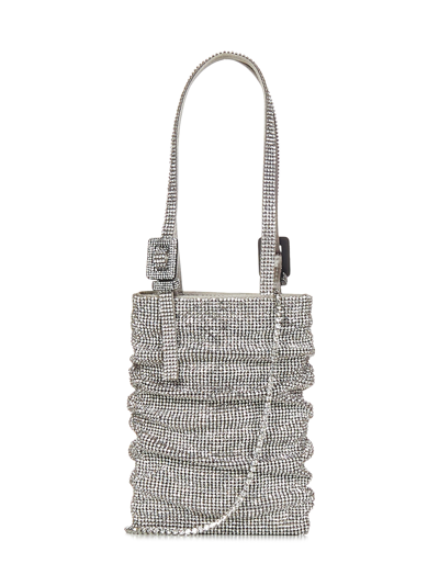 Benedetta Bruzziches Venus Lollo Rhinestone-embellished Mesh Cross-body Bag In Silver