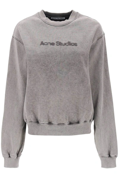 Acne Studios Blurred Logo Sweater In Grey