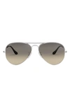 Ray Ban Original 62mm Aviator Sunglasses In Silver