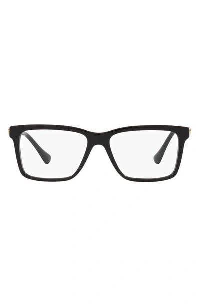 Versace Ve 3328 Gb1 56mm Unisex Rectangle Eyeglasses 56mm In Black