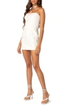 Edikted Strapless Cotton Poplin Minidress In White