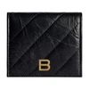 BALENCIAGA CRUSH QUILTED FLAP COIN AND CARD HOLDER