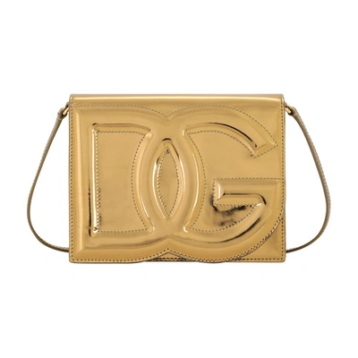 Dolce & Gabbana Dg Logo Shoulder Bag In Light_gold