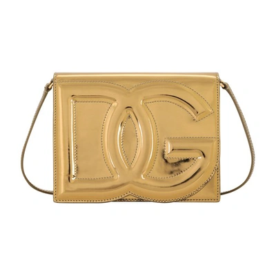 Dolce & Gabbana Dg Logo Shoulder Bag In Gold