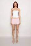 Danielle Guizio Ny Micro Mini Stretch Skirt In Baby Pink