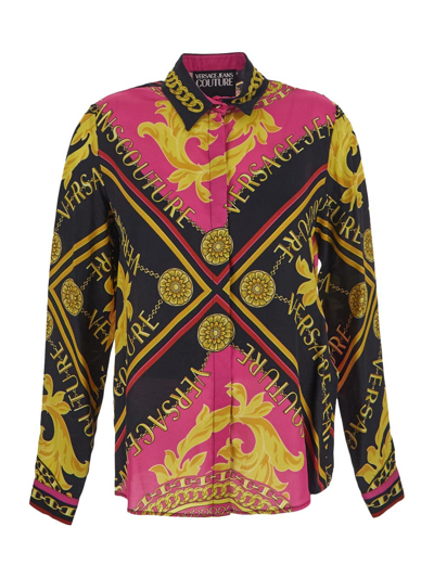 Versace Jeans Couture Printed Shirt In 455fuxia