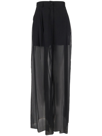 Dolce & Gabbana Sheered Trousers In Black