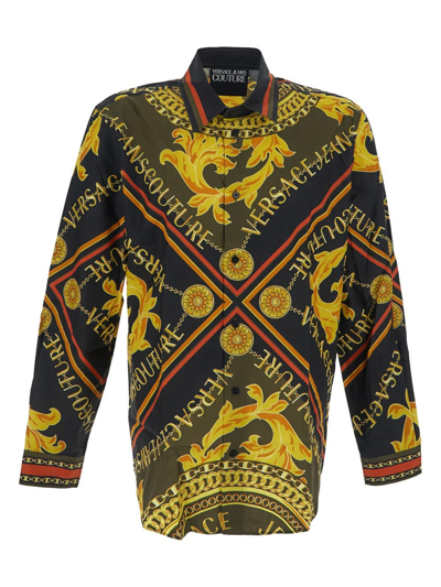 Versace Jeans Couture Foulard Logo Print Shirt In Multicolor