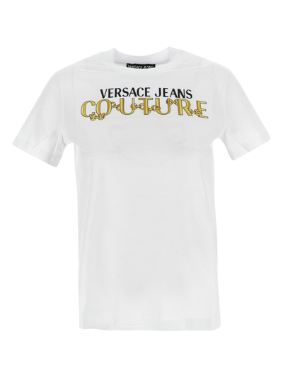 Versace Jeans Couture Logo-print Cotton T-shirt In White