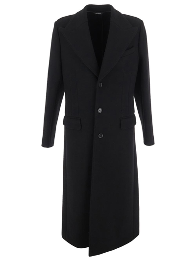 Dolce & Gabbana Long Coat In Black