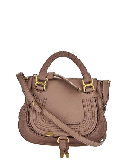 Chloé Marcie Double Carry Bag In Pink