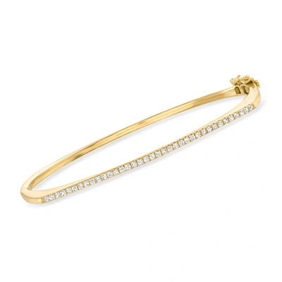 Ross-simons Diamond Bar Bangle Bracelet In 18kt Gold Over Sterling In White