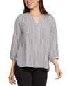 Nydj Pintuck Blouse In White