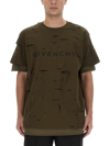 Givenchy Big Profile Hole T-shirt In Militare