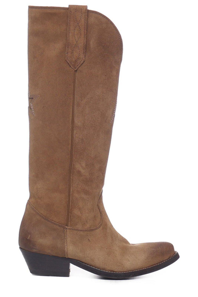 Golden Goose Deluxe Brand Pointed Toe Western Boots In Brown