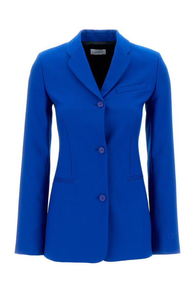 Off-white Tailored Single-breasted Blazer In Blue