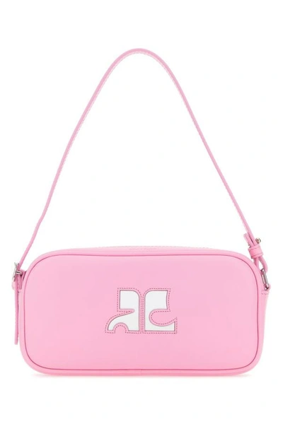 COURRÈGES COURREGES WOMAN PINK LEATHER REEDITION SHOULDER BAG