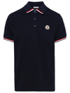 MONCLER MONCLER MAN BLUE COTTON POLO SHIRT