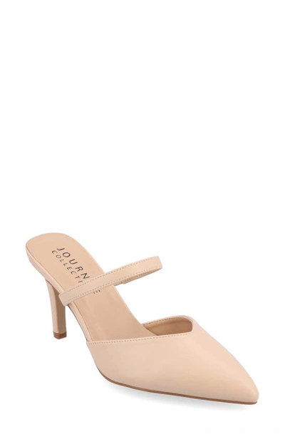 Journee Collection Yvon Pointed Toe Mule In Vanilla