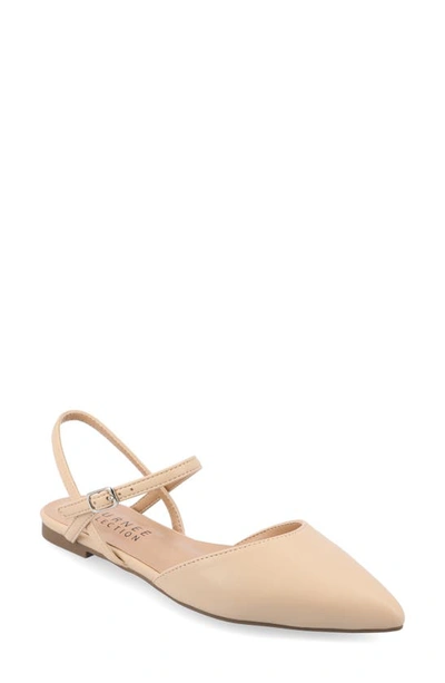 Journee Collection Martine Supernatural Shades Slingback Flat In Shell