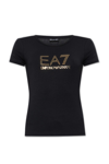Ea7 Evolution Stretch Cotton And Modal Blend T-shirt With Oversized Logo