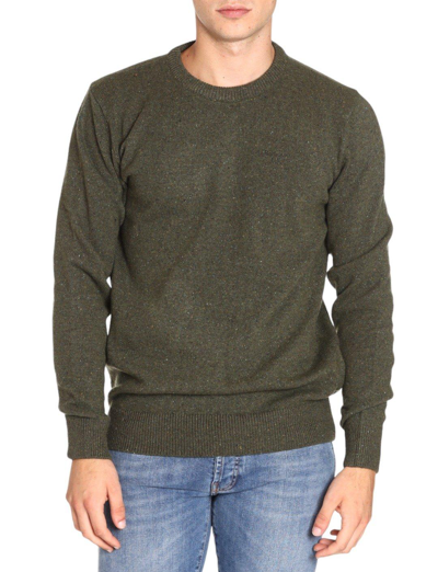 Barbour Tisbury Crewneck Knitted Jumper  In Forest