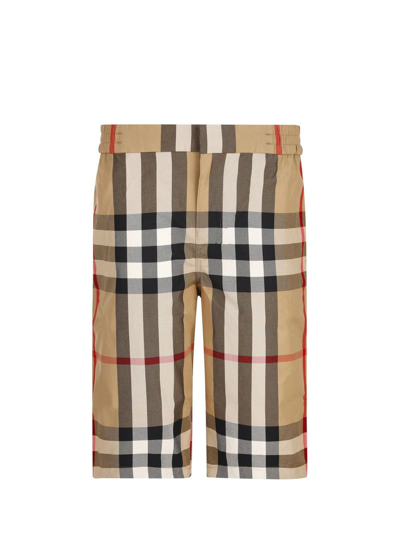 Burberry Kids Check Shorts In Archive Beige Ip Chk