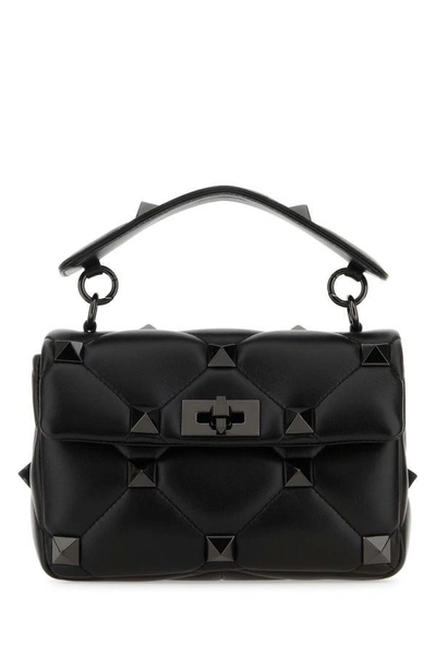 Valentino Garavani Womens Black Black Roman Stud Leather Shoulder Bag